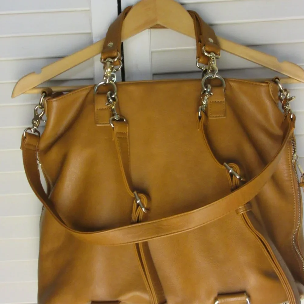 Bella Tunno Boss Bag only, Back-Pack Cognac Diaper Bag-Vegan Leather
